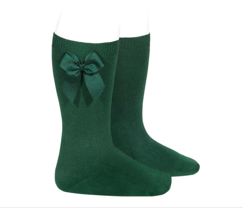 Condor Knee High Socks with Grossgrain Bow - Green
