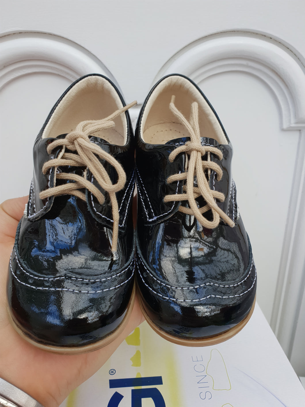 Emel Black Patent Lace Up Casual Shoes