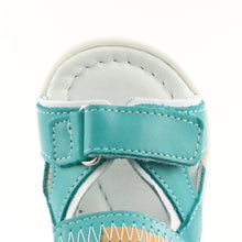 Emel Blue Leather Double Velcro Sandals