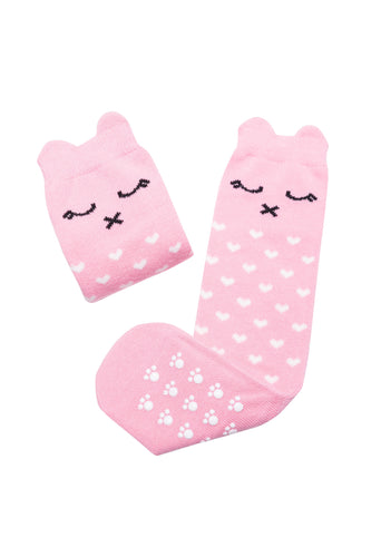 Mama's Feet Lilly a Pinky Kitty - knee-high socks (Pink)