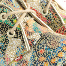 Emel "Hip" Mosaic Leather Lace Up Shoes - golden trim