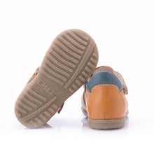 Emel Leather Closed Toe Velcro Sandals - Yellow